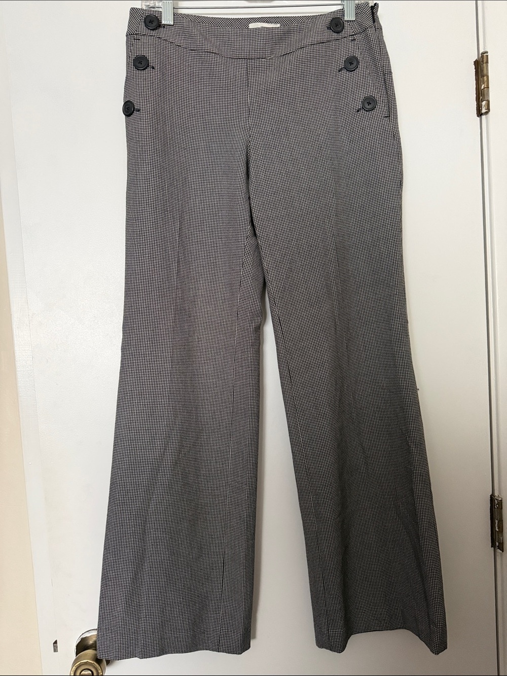 LOFT Black and White Houndstooth Pants